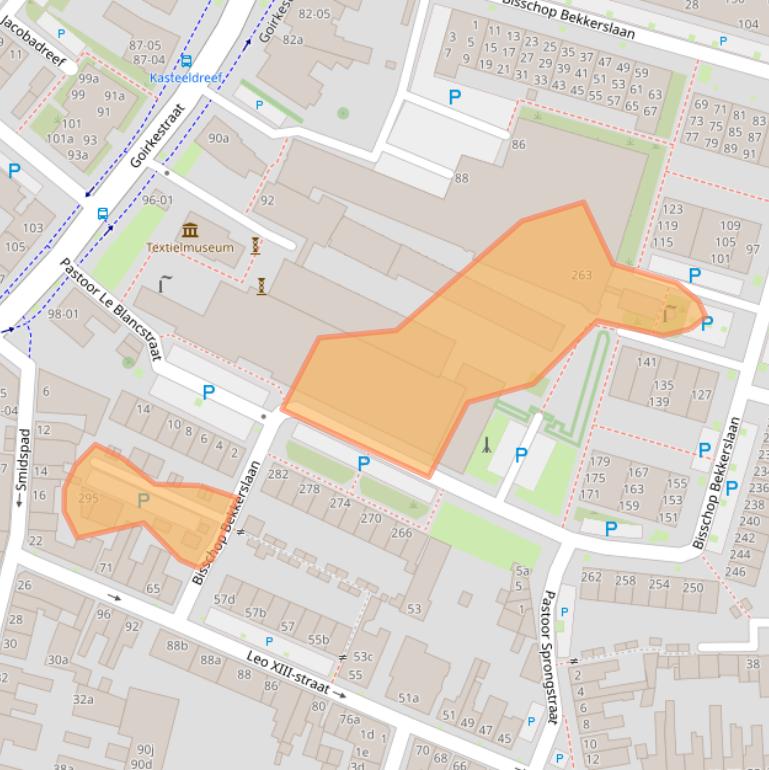 Kaart van postcodegebied 5046JZ.