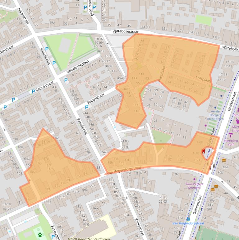 Kaart van postcodegebied 5046LA.