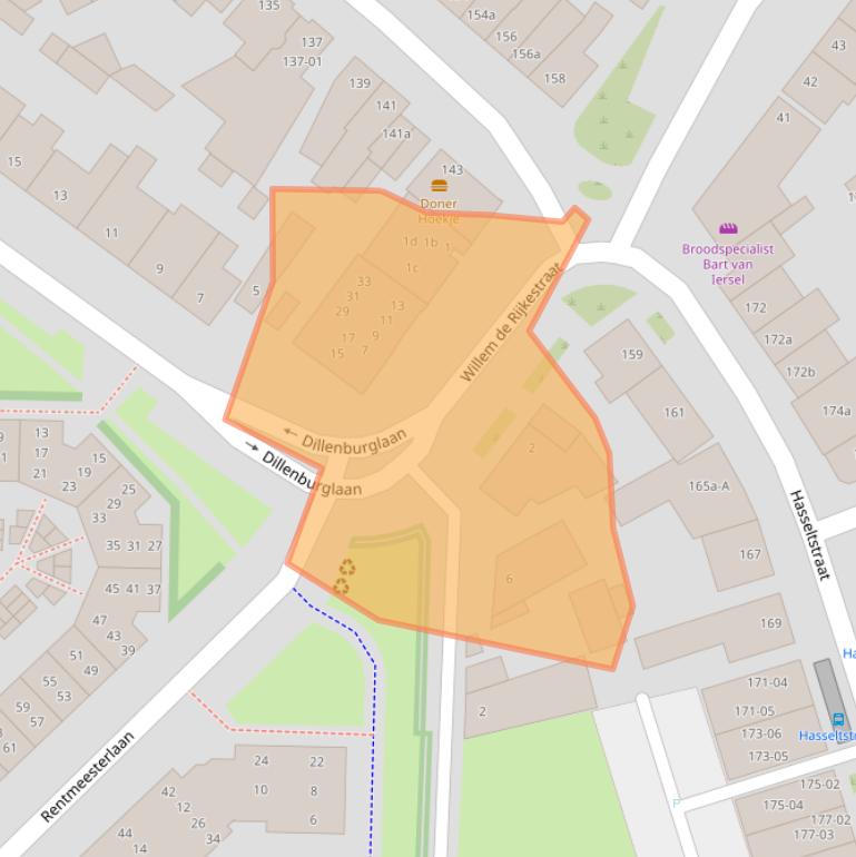 Kaart van postcodegebied 5046LS.