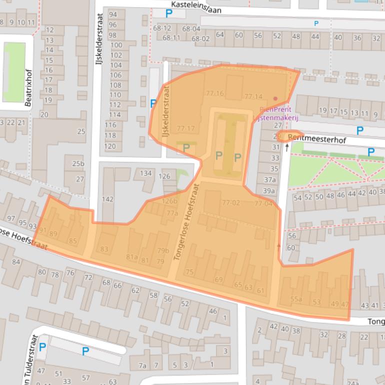 Kaart van postcodegebied 5046NE.