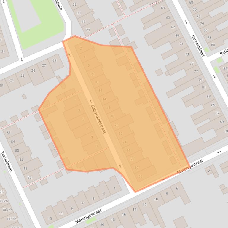 Kaart van postcodegebied 5046RC.