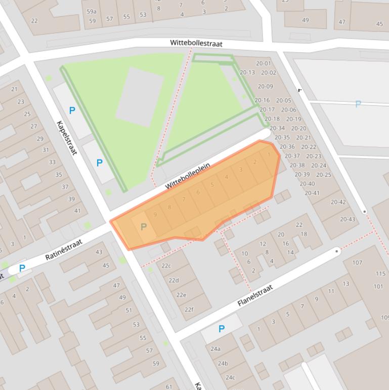 Kaart van postcodegebied 5046RX.