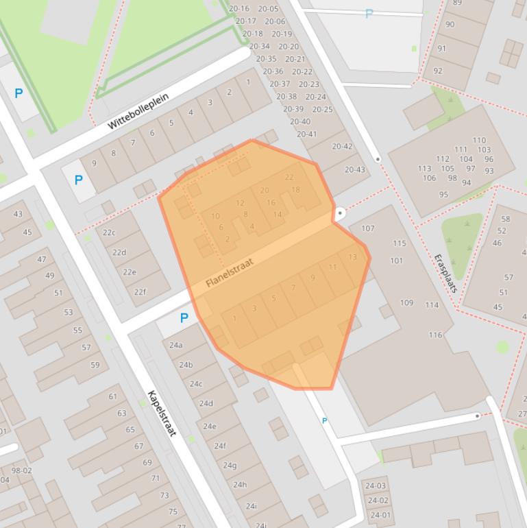 Kaart van postcodegebied 5046RZ.
