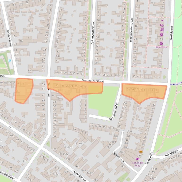 Kaart van postcodegebied 5046TC.