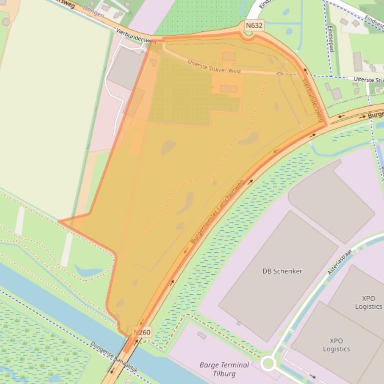 Kaart van postcodegebied 5047TE.