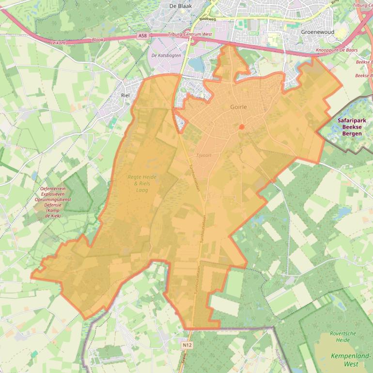 Kaart van postcodegebied 5051.