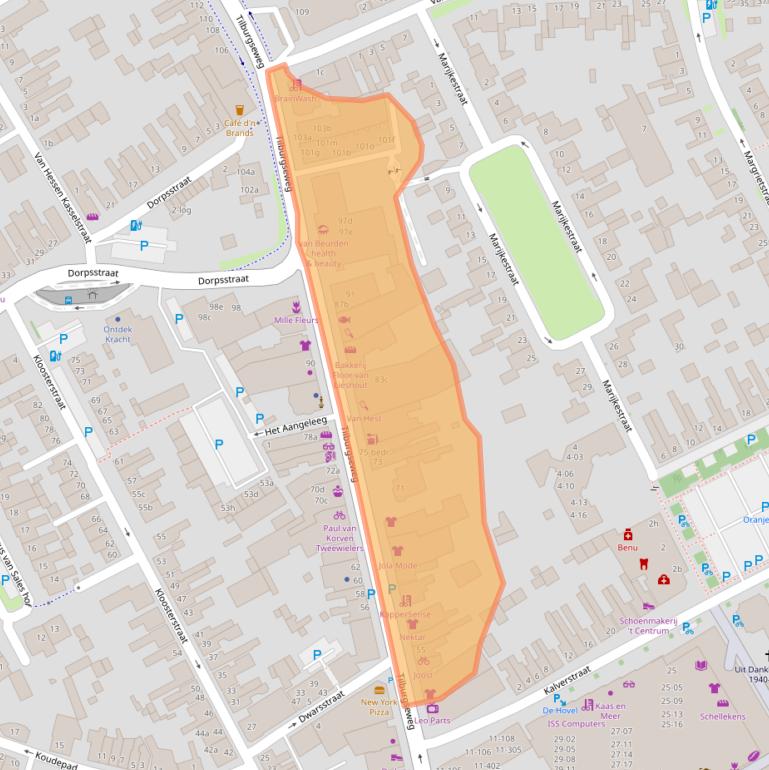 Kaart van postcodegebied 5051AB.