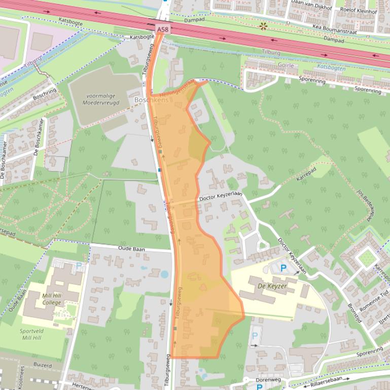 Kaart van postcodegebied 5051AE.