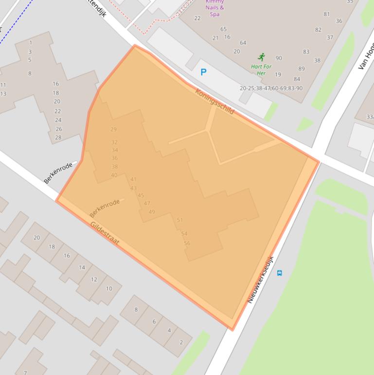 Kaart van postcodegebied 5051GG.