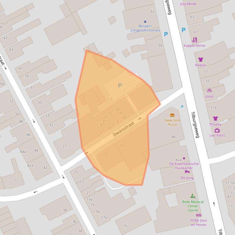 Kaart van postcodegebied 5051RA.
