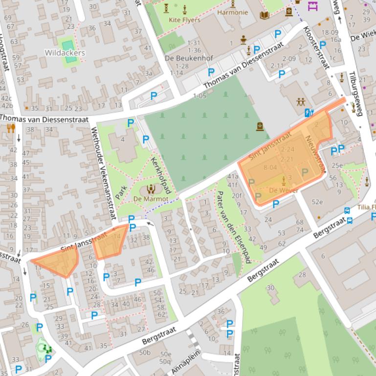 Kaart van postcodegebied 5051RH.
