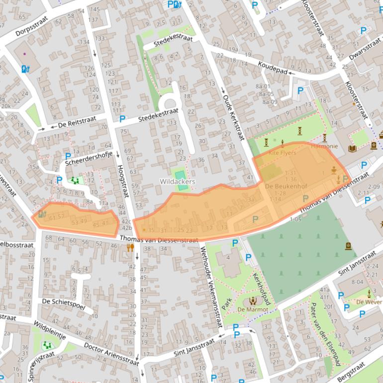 Kaart van postcodegebied 5051RJ.