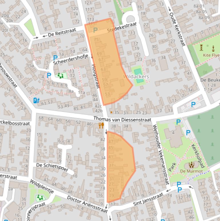 Kaart van postcodegebied 5051RT.