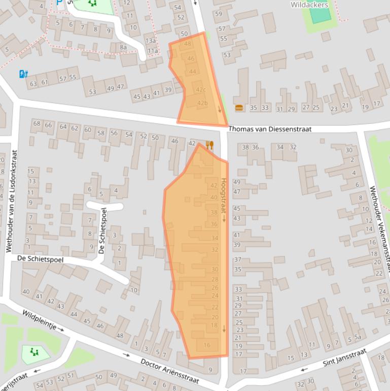 Kaart van postcodegebied 5051RW.