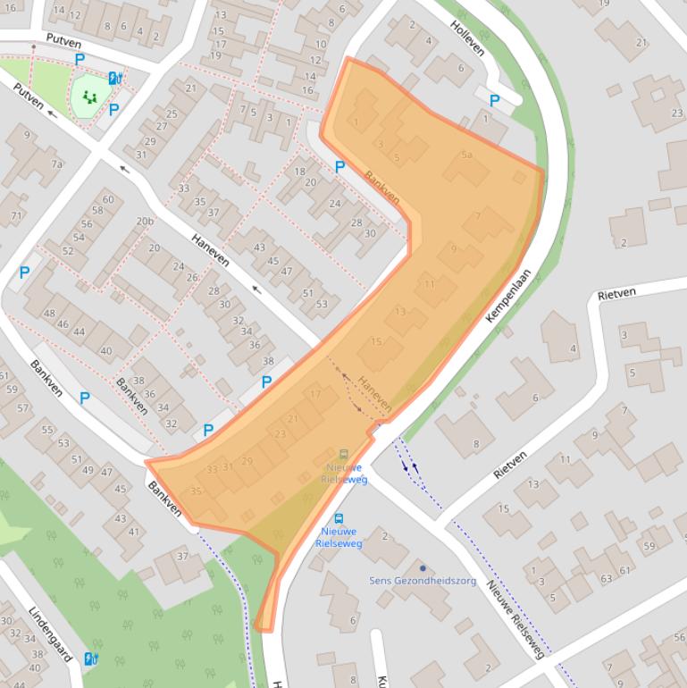 Kaart van postcodegebied 5052BA.