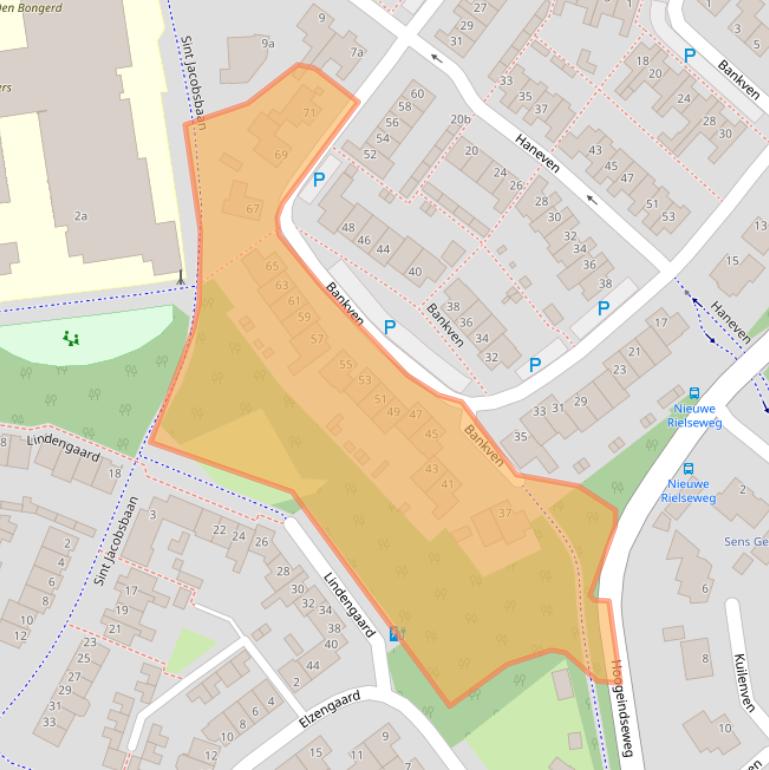 Kaart van postcodegebied 5052BB.