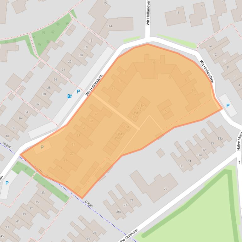 Kaart van postcodegebied 5052BP.