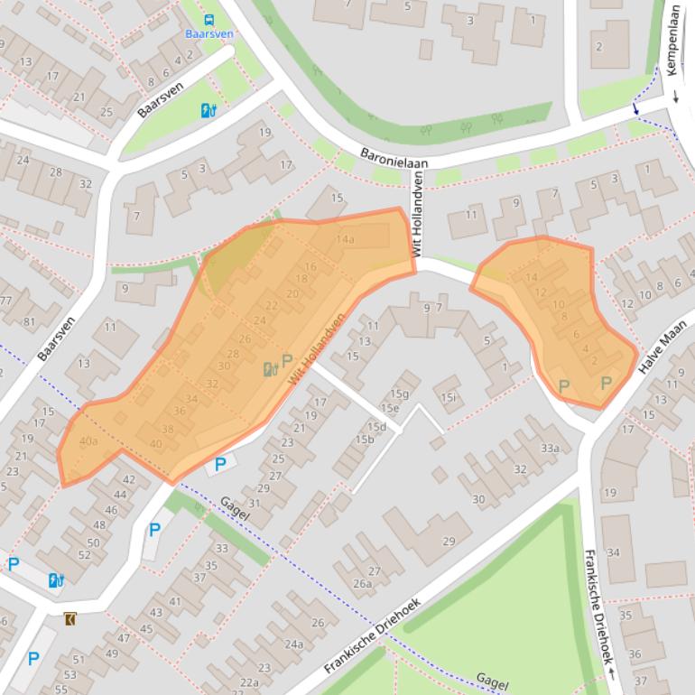 Kaart van postcodegebied 5052BS.