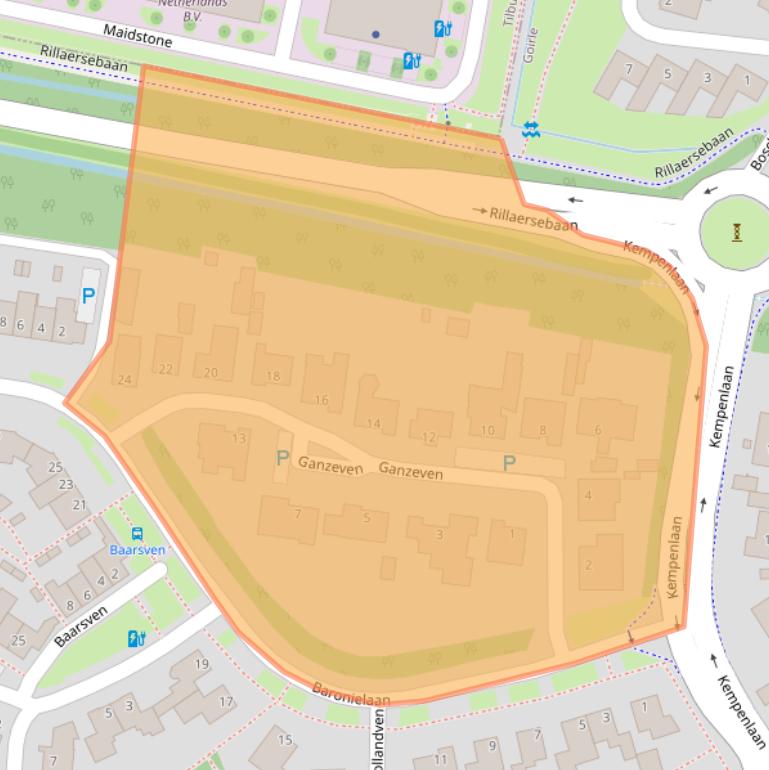 Kaart van postcodegebied 5052CD.