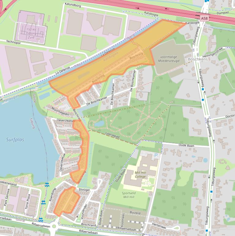 Kaart van postcodegebied 5052HG.
