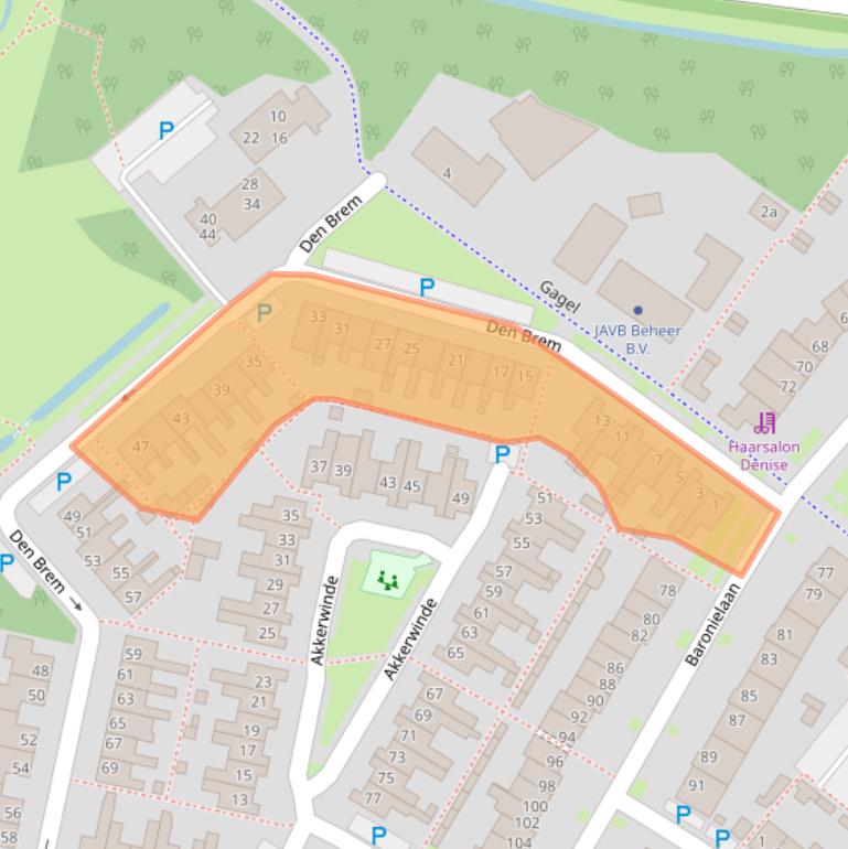Kaart van postcodegebied 5052RA.