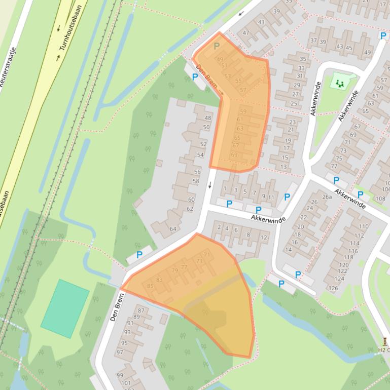 Kaart van postcodegebied 5052RB.