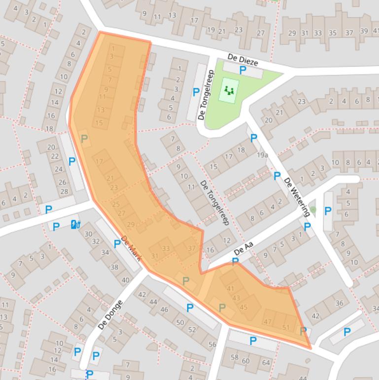 Kaart van postcodegebied 5052TD.