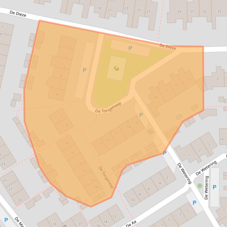 Kaart van postcodegebied 5052TG.