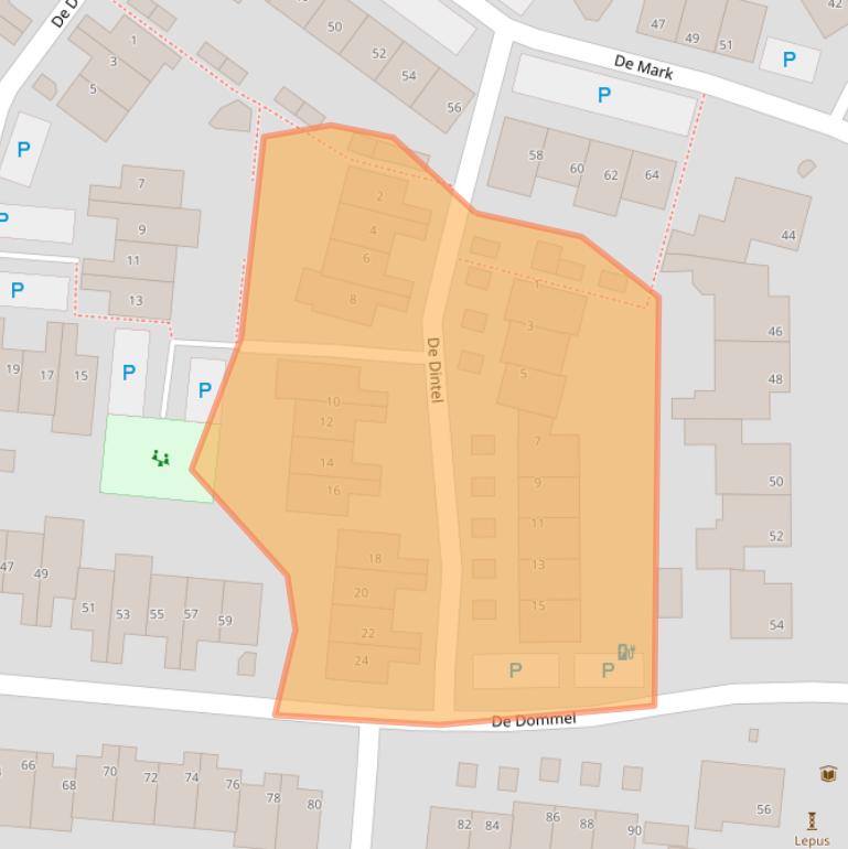 Kaart van postcodegebied 5052VE.