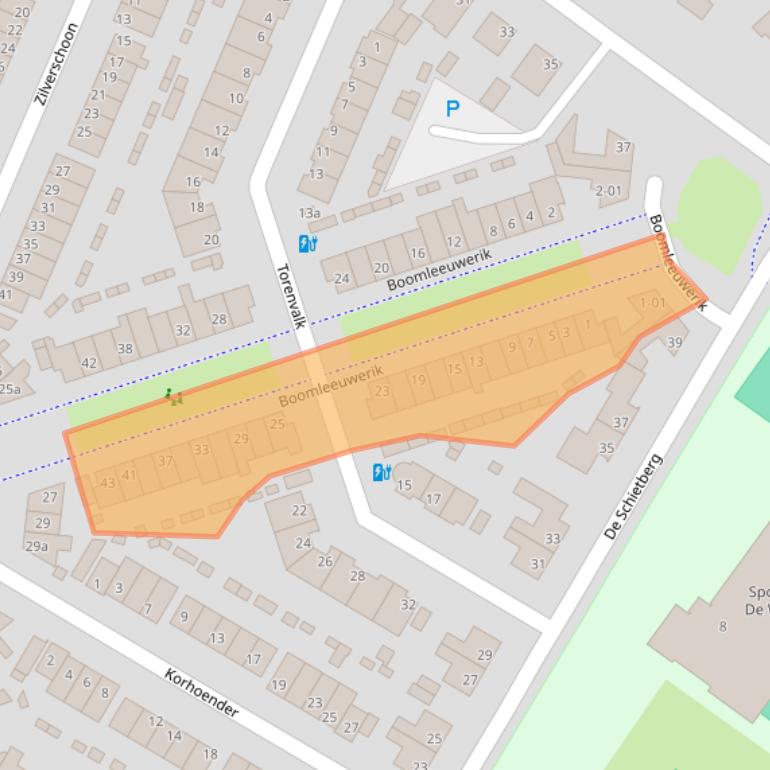 Kaart van postcodegebied 5052WG.