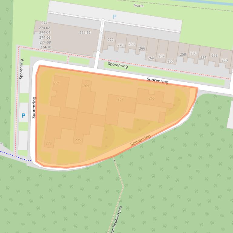 Kaart van postcodegebied 5053EC.