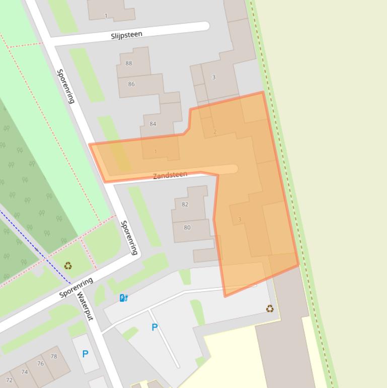 Kaart van postcodegebied 5053EK.