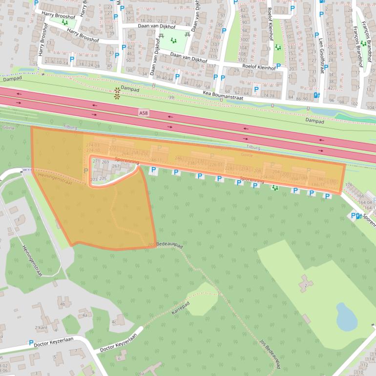 Kaart van postcodegebied 5053EZ.