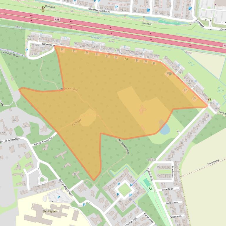 Kaart van postcodegebied 5053GA.