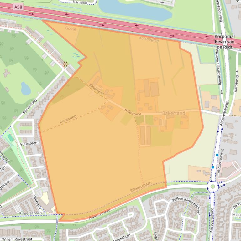 Kaart van postcodegebied 5053LA.