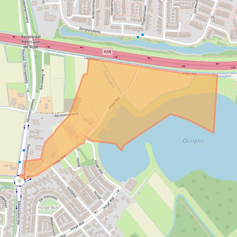 Kaart van postcodegebied 5053LG.