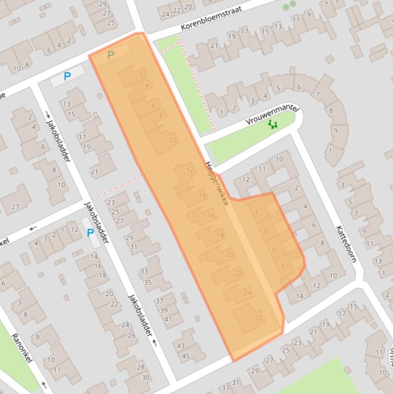 Kaart van postcodegebied 5056BE.