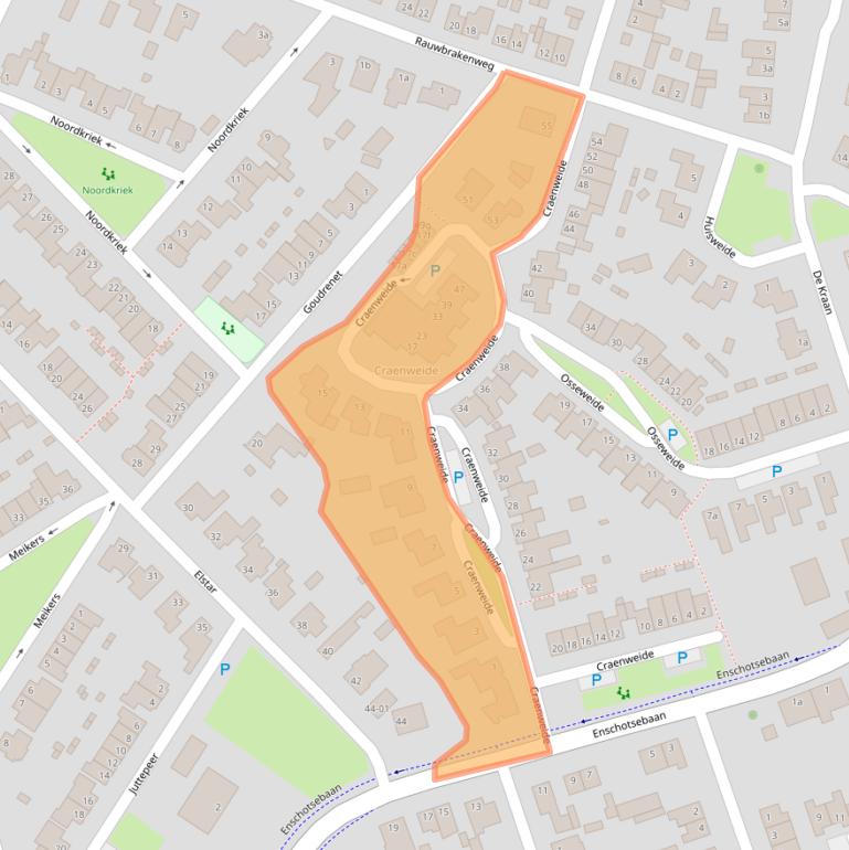 Kaart van postcodegebied 5056BW.