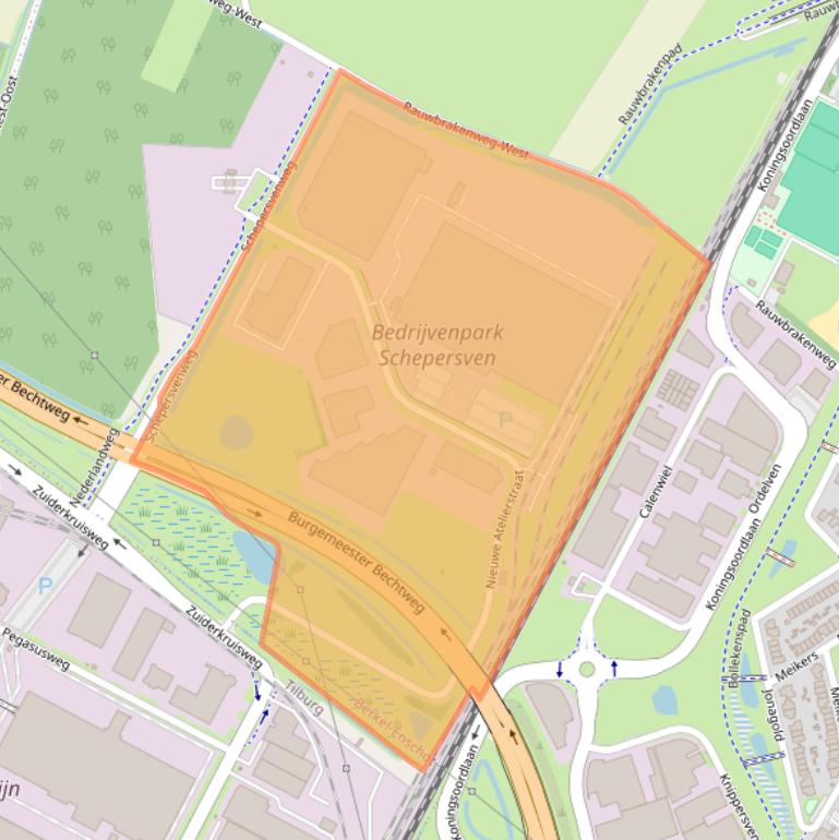 Kaart van postcodegebied 5056DZ.