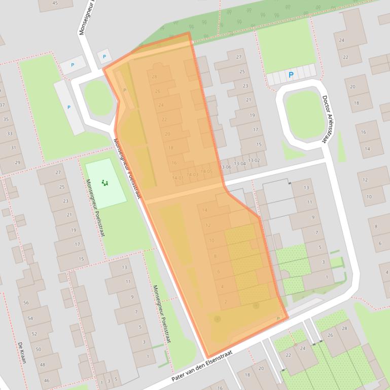 Kaart van postcodegebied 5056EV.