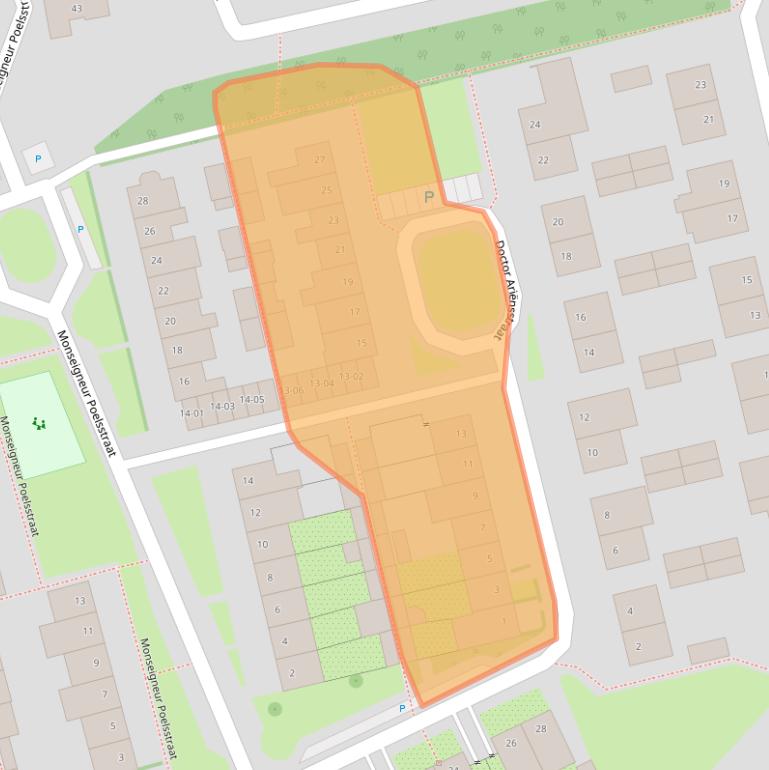 Kaart van postcodegebied 5056EW.
