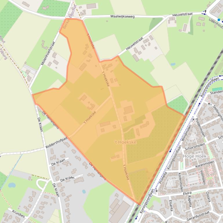 Kaart van postcodegebied 5056PB.