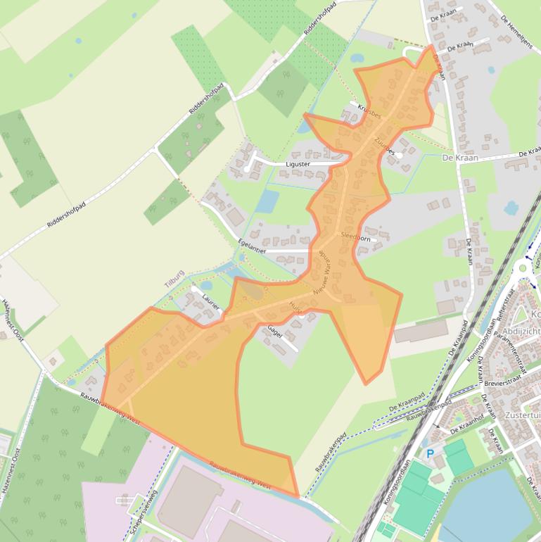 Kaart van postcodegebied 5056RC.