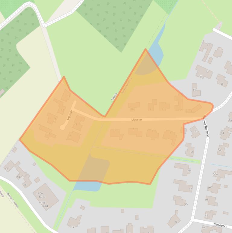 Kaart van postcodegebied 5056RN.
