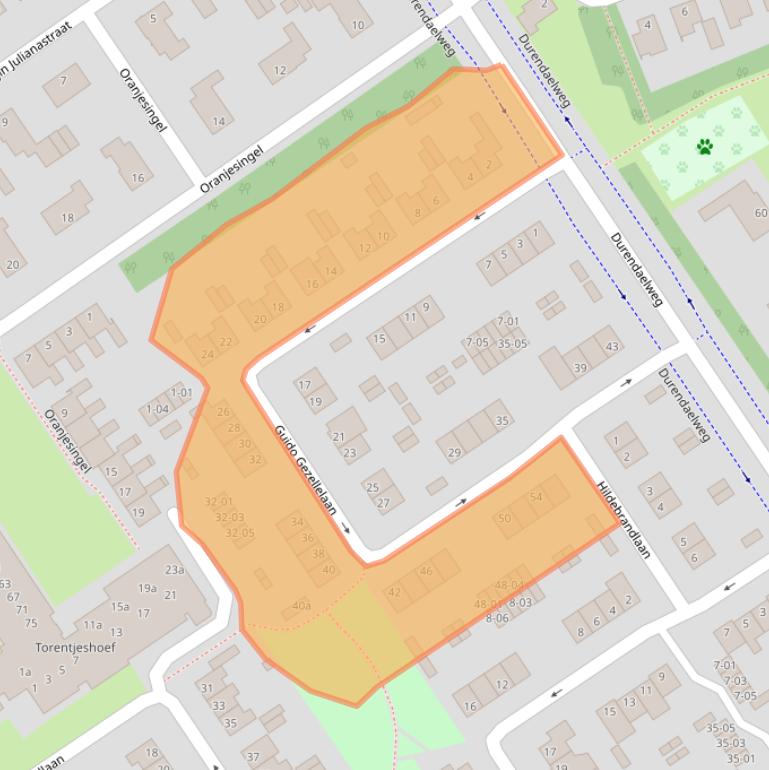 Kaart van postcodegebied 5056TL.