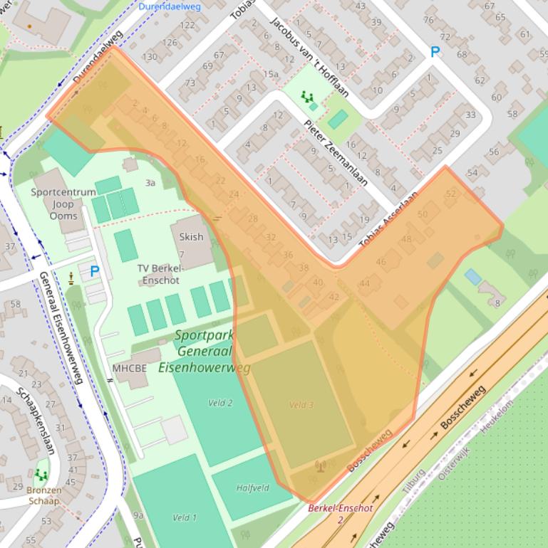 Kaart van postcodegebied 5056VC.