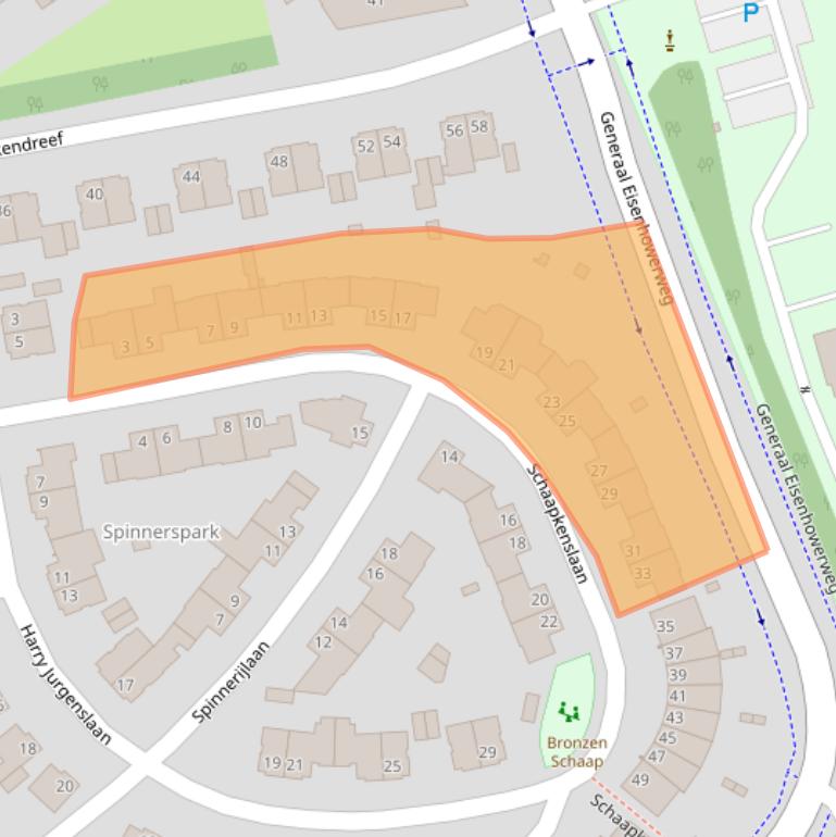 Kaart van postcodegebied 5056VW.