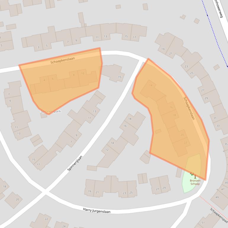 Kaart van postcodegebied 5056VZ.