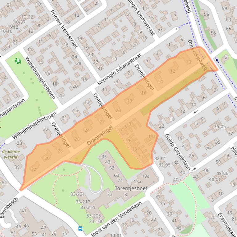 Kaart van postcodegebied 5056XA.