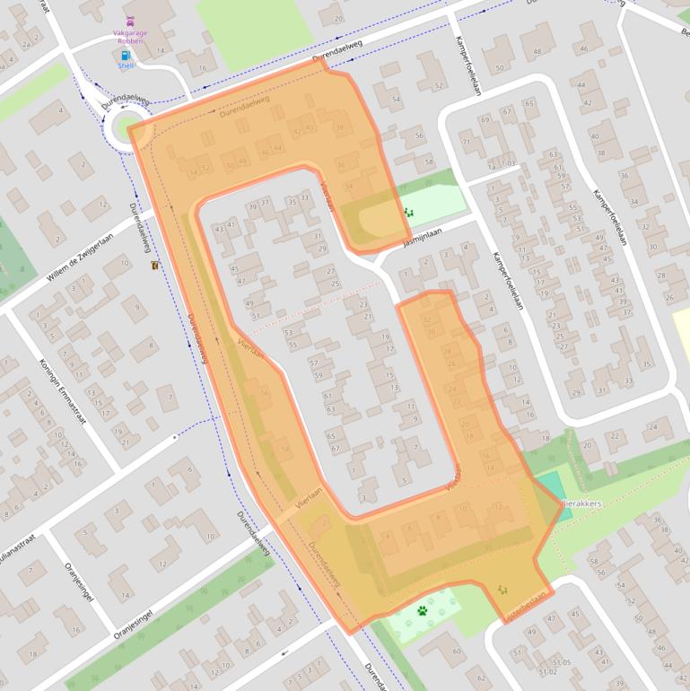 Kaart van postcodegebied 5056XT.